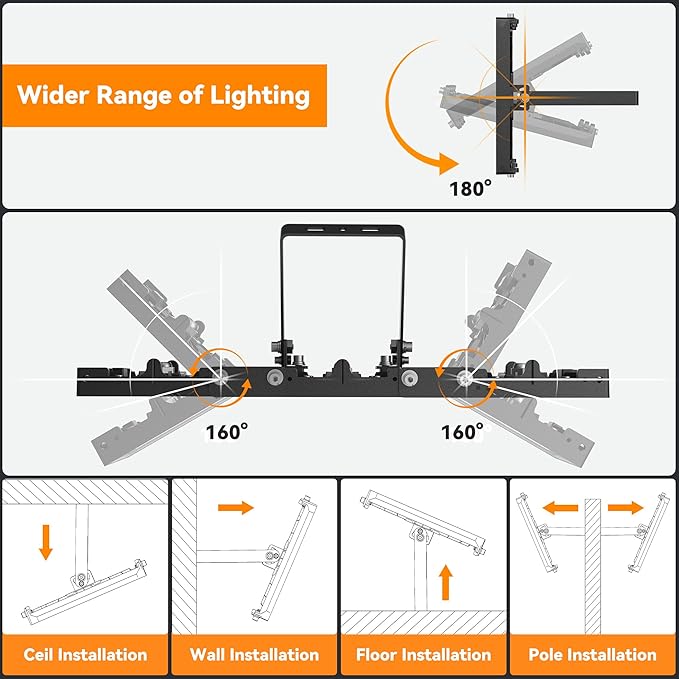 300W LED Outdoor Flood Light, 30000LM Super Bright Stadium Light, 6000K Daylight White, IP66 Waterproof 3 Heads Adjustable Outdoor Floodlights for Backyard, Court, Garden