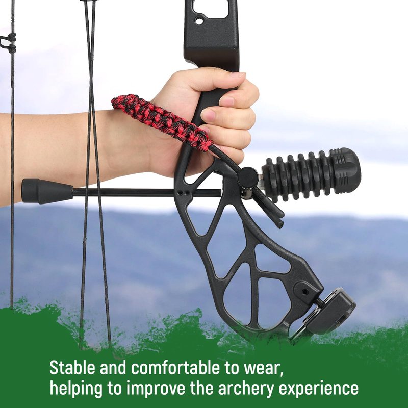 TOPARCHERY Compound Bow Wrist Sling Adjustable Bow Wrist Strap for Archery Hunting Fishing Target Shooting Accessories (Black)