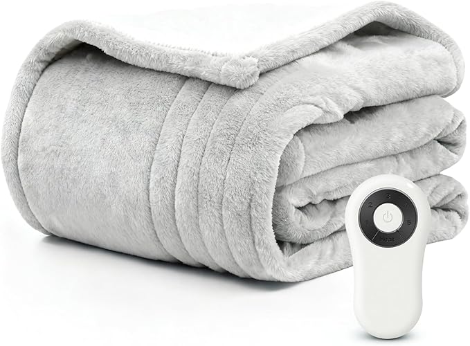 Heated Blanket Electric Throw Blanket 50"x60" Fast Heating Electric Blanket with 5 Heat Levels & 4 Hours Auto-Off Overheat Protection Cozy Soft Flannel Heated Throw Blanket