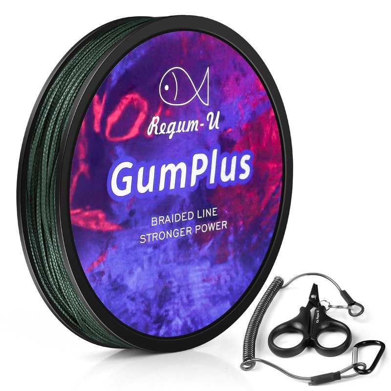 Regum-U GumMAX 150 Yards / 120 LB 8X Braided Fishing Line Abrasion Resistant Superline Zero Stretch & Smaller Diameter Confuse & Never Fade in Saltwater and Freshwater (Dark Green, 120LB-150yards)