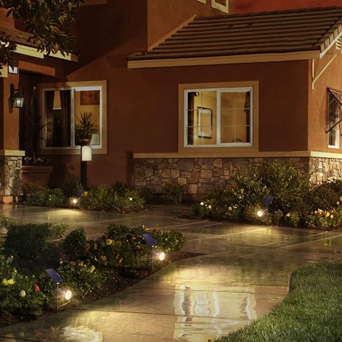 Solar Spot Lights Outdoor, Waterproof Solar Landscape Spotlights 18 LED 2-in-1 Uplights Adjustable Flag Pole Lights Solar Powered 3000k Warm White for Garden Yard Driveway Pathway