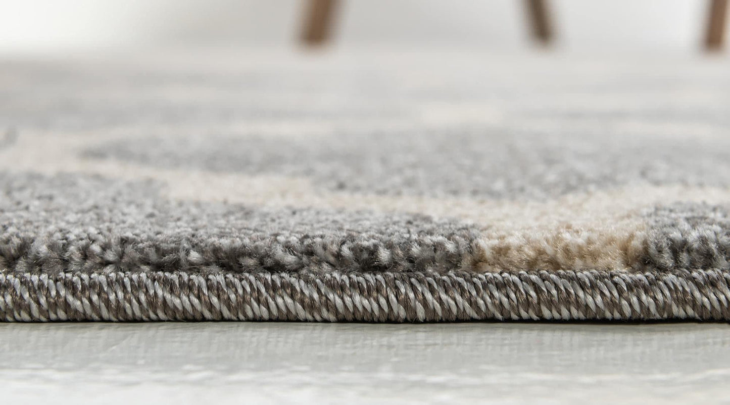Rugs.com Lattice Collection Rug – 3' x 5' Light Gray Medium Rug Perfect for Entryways, Kitchens, Breakfast Nooks, Accent Pieces