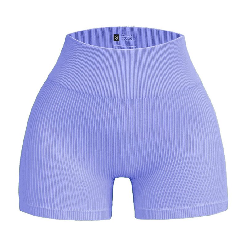 WXUP HOPS Women Athletic Shorts-High Waisted Butt Lifting Workout Pants-Seamless Scrunch Biker Shorts for Gym,Yoga,and Running(VioletBlue L)