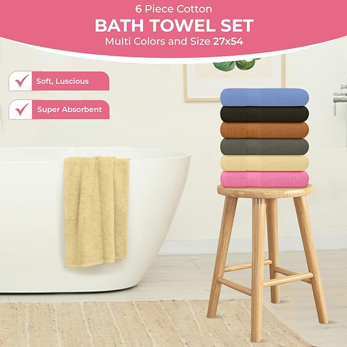 100% Cotton Bath Towels-27x54inch