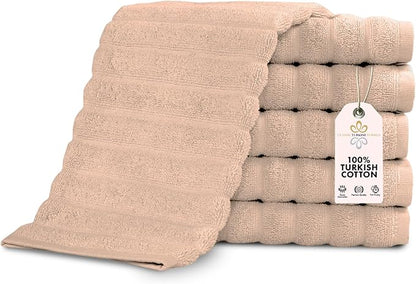 Classic Turkish Towels CTT Luxurious 100% Turkish Cotton Washcloths 6 Pack