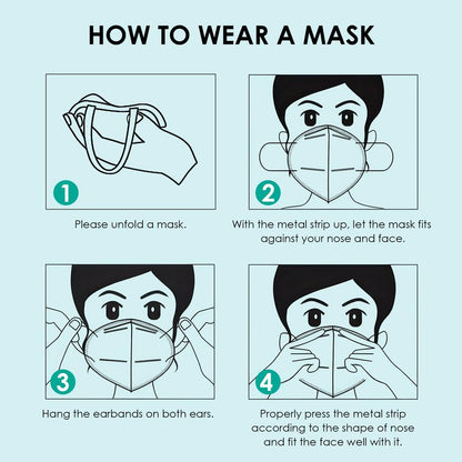 LEMENT KN95 Face Masks,100 Pack Breathable Cup Dust Disposable Masks For Adults,5 color