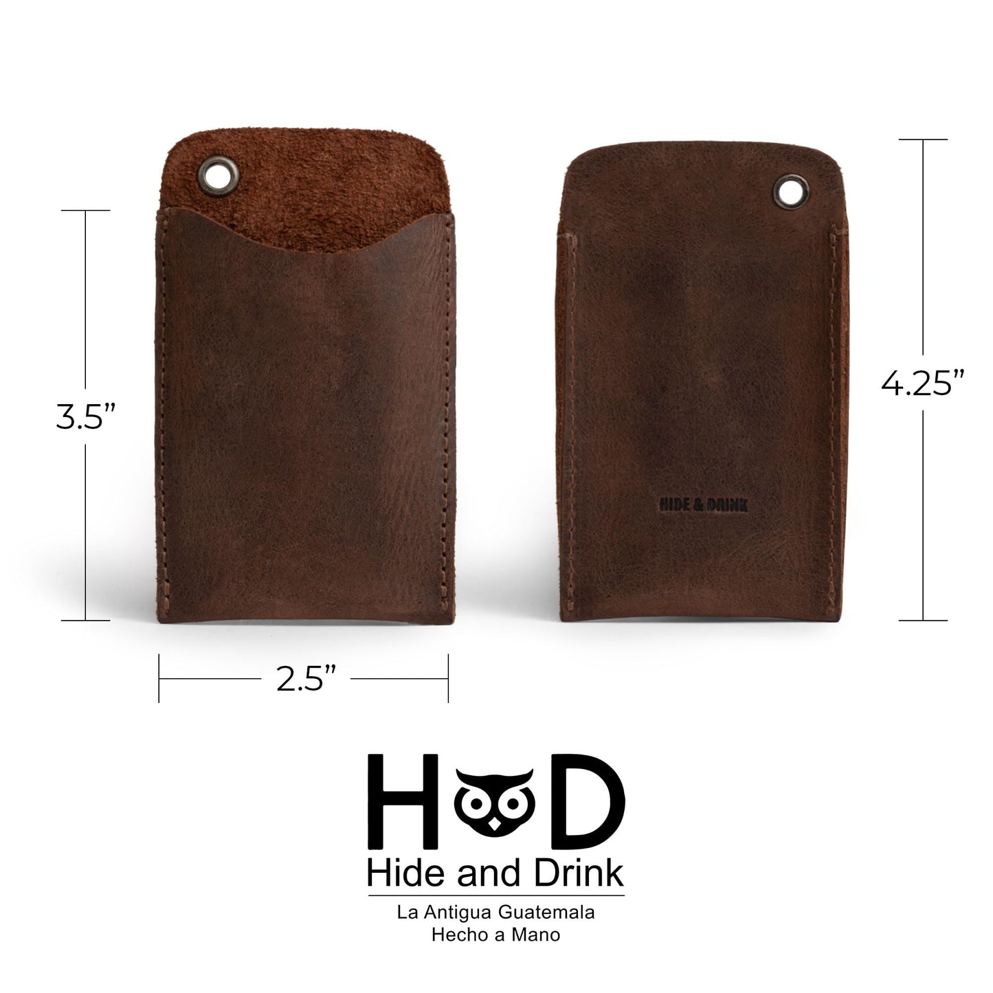 Hide & Drink, EDC Pocket Slip, Multitool Sleeve & Pen Holder for Everyday Use, Camping Accessories, Small Tool Organizer, Full Grain Leather, Handmade, Bourbon Brown