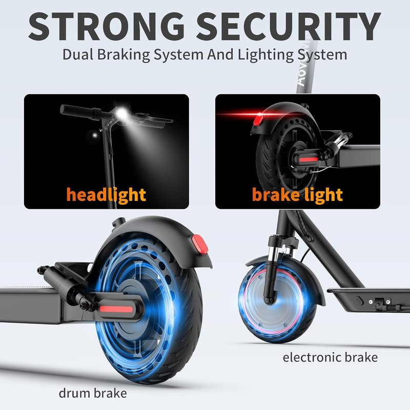 Electric Scooter for Adults - 19MPH, 21-Mile, Dual Suspension, 8.5" Solid Tires, 350W Motor, UL2272 Certified Foldable Commuting E-Scooter with App Control