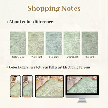 5x7 Sage Green Modern Abstract Area Rugs for Living Room, Washable Rugs for Nursery Bedroom, Non-Slip Minimalist Neutral Wave Striped Rugs for Playroom Boys, Throw Accent Rug Carpet for Dining Room