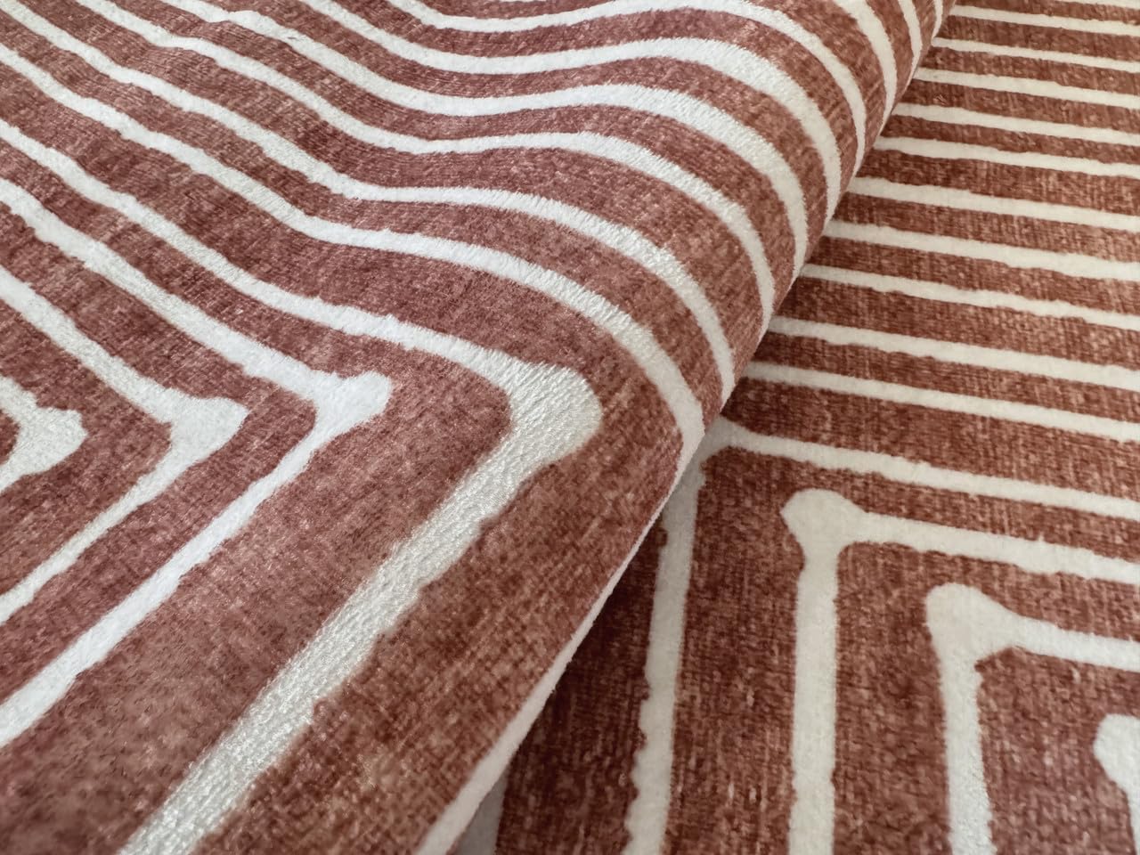 GLN Rugs Contemporary - Knidos - Machine Washable Runner Rug, Modern Washable, Non Slip, Low Pile Area Rug, Hallway, Bedroom, Kitchen Rug - Easy Clean (2'6" x 10' Beige Orange)