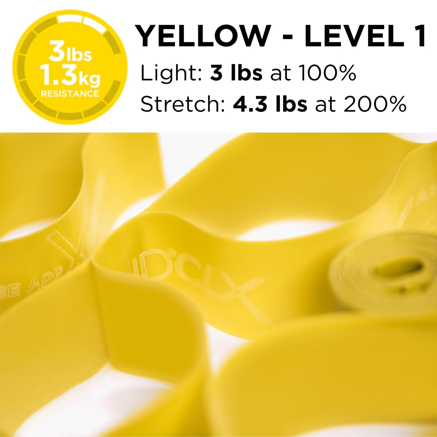 THERABAND CLX Resistance Band with Loops, 5-Foot Band, Yellow, Light, Non-Latex, Elastic Band for Exercise, Mobility & Rehab, Stretching, Home Workouts, Color-Coded for Easy Resistance Levels