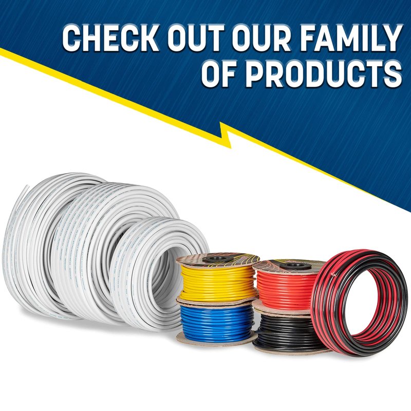 GS Power 50 Ft Duplex Marine Wire, 14 Gauge Wire, Oxygen-Free Tinned Copper 14 AWG Electrical Boat Wiring, Sheathed Copper Marine Grade Electrical Cable for Boat Automotive RV Camper Trailer