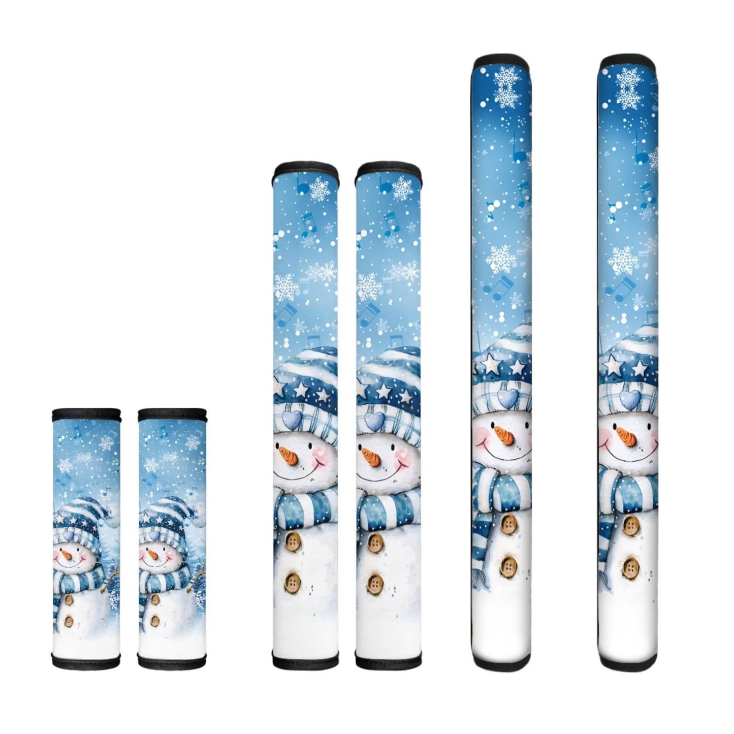 NETILGEN Home Kitchen Decorative Fridge Door Handle Covers Set of 6, Non Slip Kitchen Appliance Decoration for Fridge Dishwashers Microwave Christmas Snowman Blue