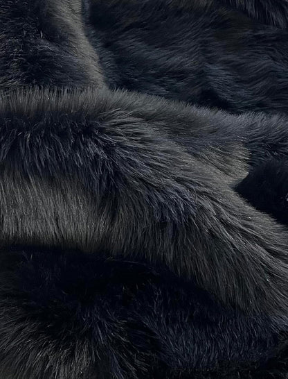 LAMBZY Sheepskin Style Rug, Ultra Soft 6 Pelts, Black, 6’x6’