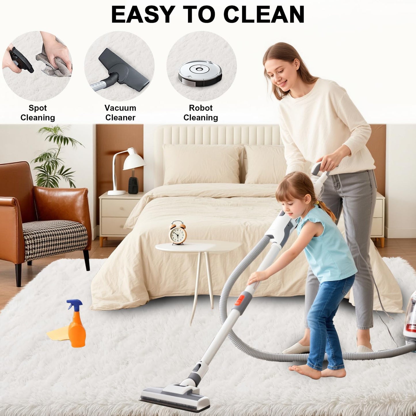 9x12 Shag Area Rugs for Living Room, Extra Large Ultra Soft Fluffy Furry Rug for Bedroom, Indoor Carpet Plush Fuzzy Nursery Rugs for Kids Girls and Boys, Dorms, Classroom, Home Decor Aesthetic, White