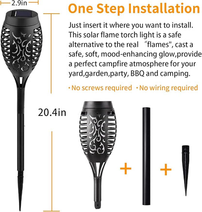 Swingers Solar Lights Outdoor,Halloween Solar Torch Lights with Flickering Flame,Waterproof Outdoor Garden Lights for Outside Patio Pathway Yard Decorations(8, Multicolor)
