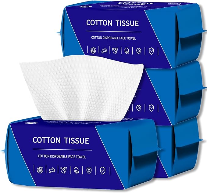 400 Count Disposable Face Towel, Dual-Textured Clean Wipes – Dry/Wet Use