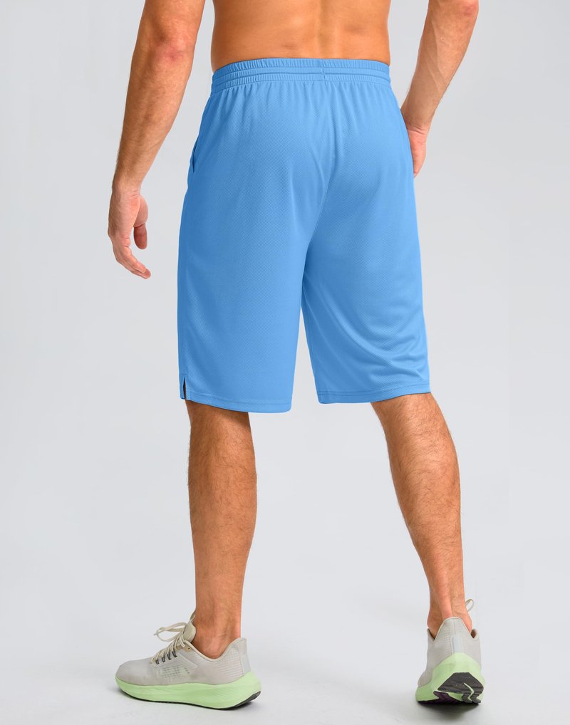 G Gradual Men's Athletic Shorts with Pockets 9" / 11" Long Basketball Shorts Lightweight Quick Dry Gym Workout Shorts for Men(Sky Blue,M)
