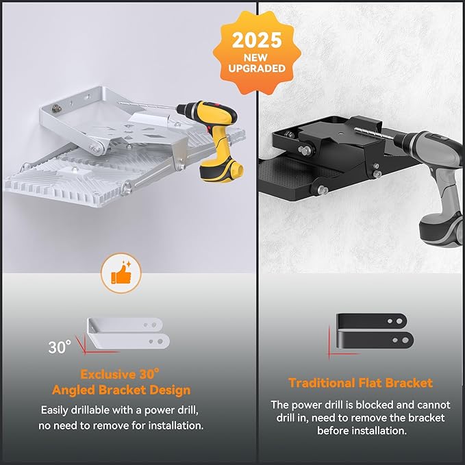 450W 2 Pack 2025 Plus New Upgraded LED Flood Light Outdoor, 45000LM Super Bright Stadium Lights, 6000K Daylight White, IP66 Waterproof, 3 Heads Adjustable Floodlights for Yard, Arena, Garden