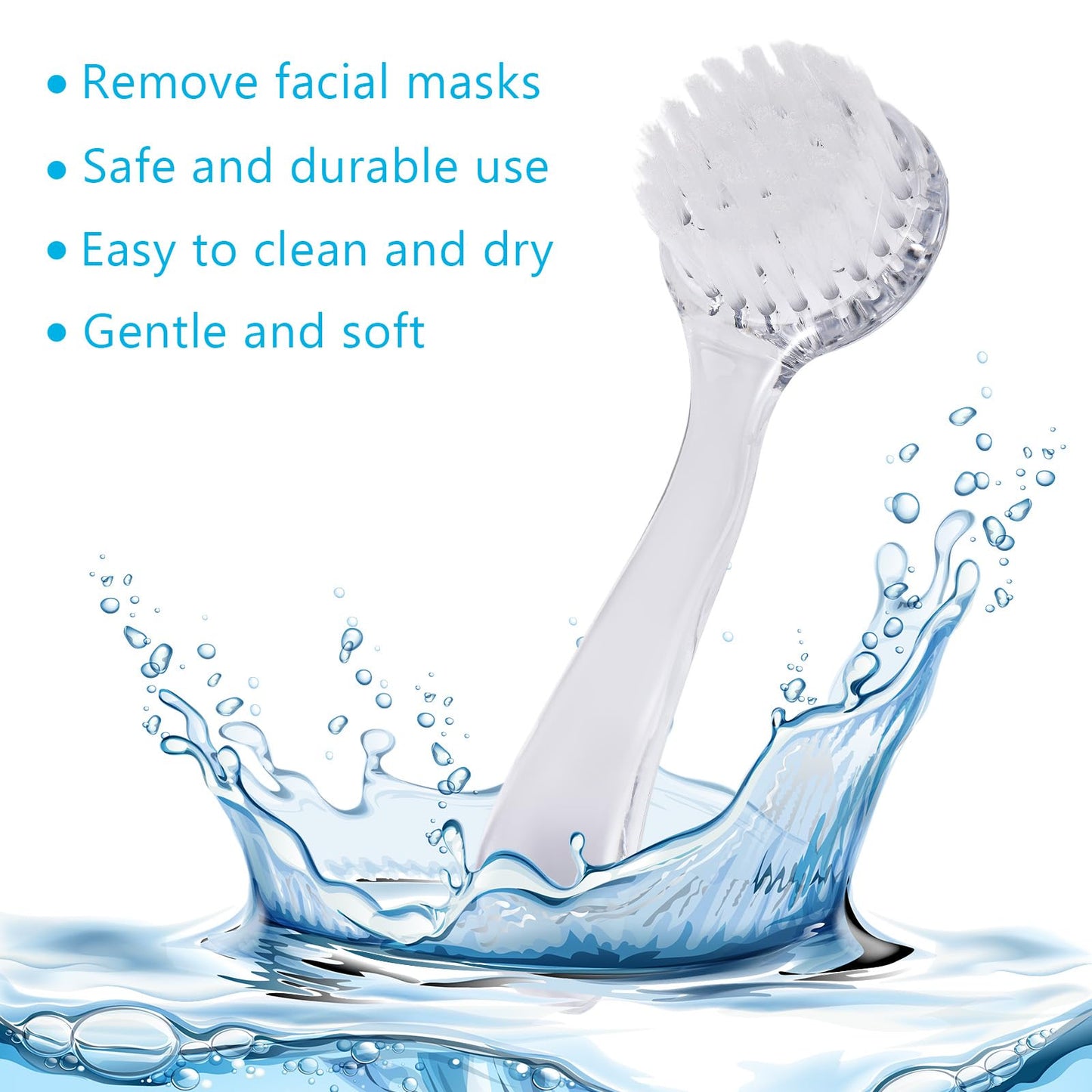 3 Pcs Facial Cleansing Brush, Useekoo Manual Face Brushes for Cleansing and Exfoliating, Face Scrubber to Massage, Deep Pore Exfoliation, Makeup Remove and Skin Care with Soft Bristles