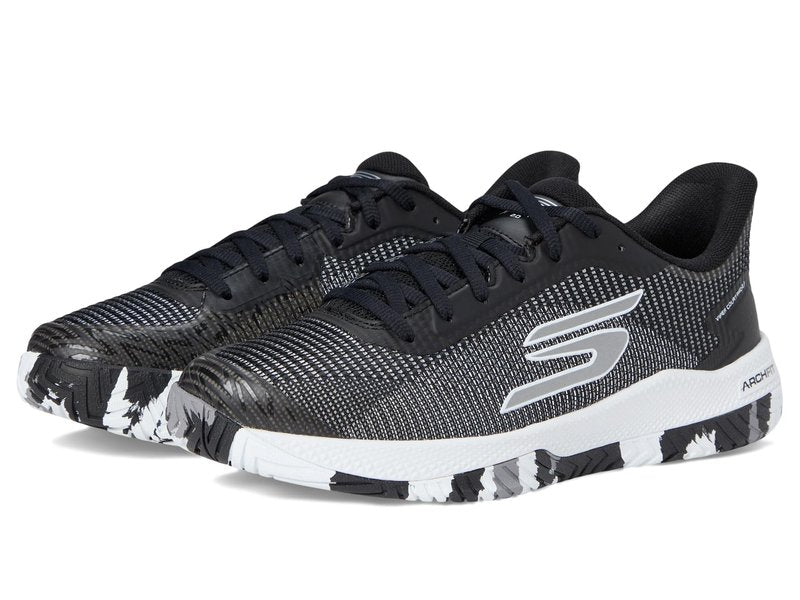 Skechers Women's Pickleball Viper Court Pro 2.0 Sneaker, Black/White, 8 Medium