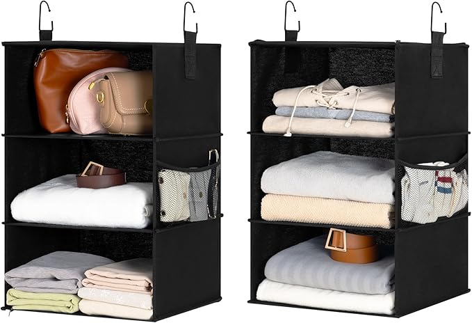 StorageWorks Hanging Closet Organizer 6-Shelf, Jumbo Separable Two 3 Shelf