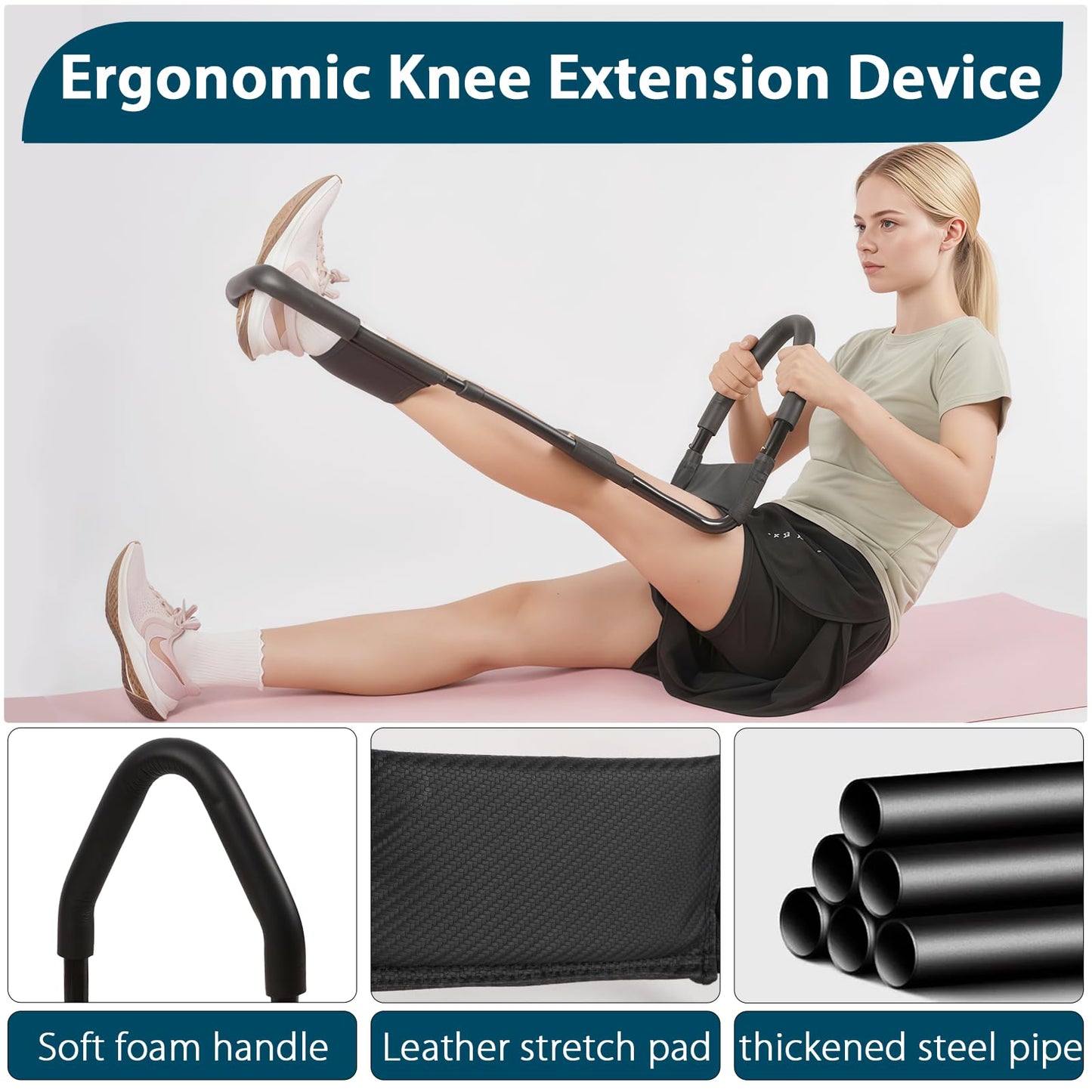 Whiidoom Hamstring Stretcher, Knee Extension Device, Adjustable Lower Back Stretcher, Calf Stretcher, Leg Stretcher and Hip Stretcher for Knee Pain Relief