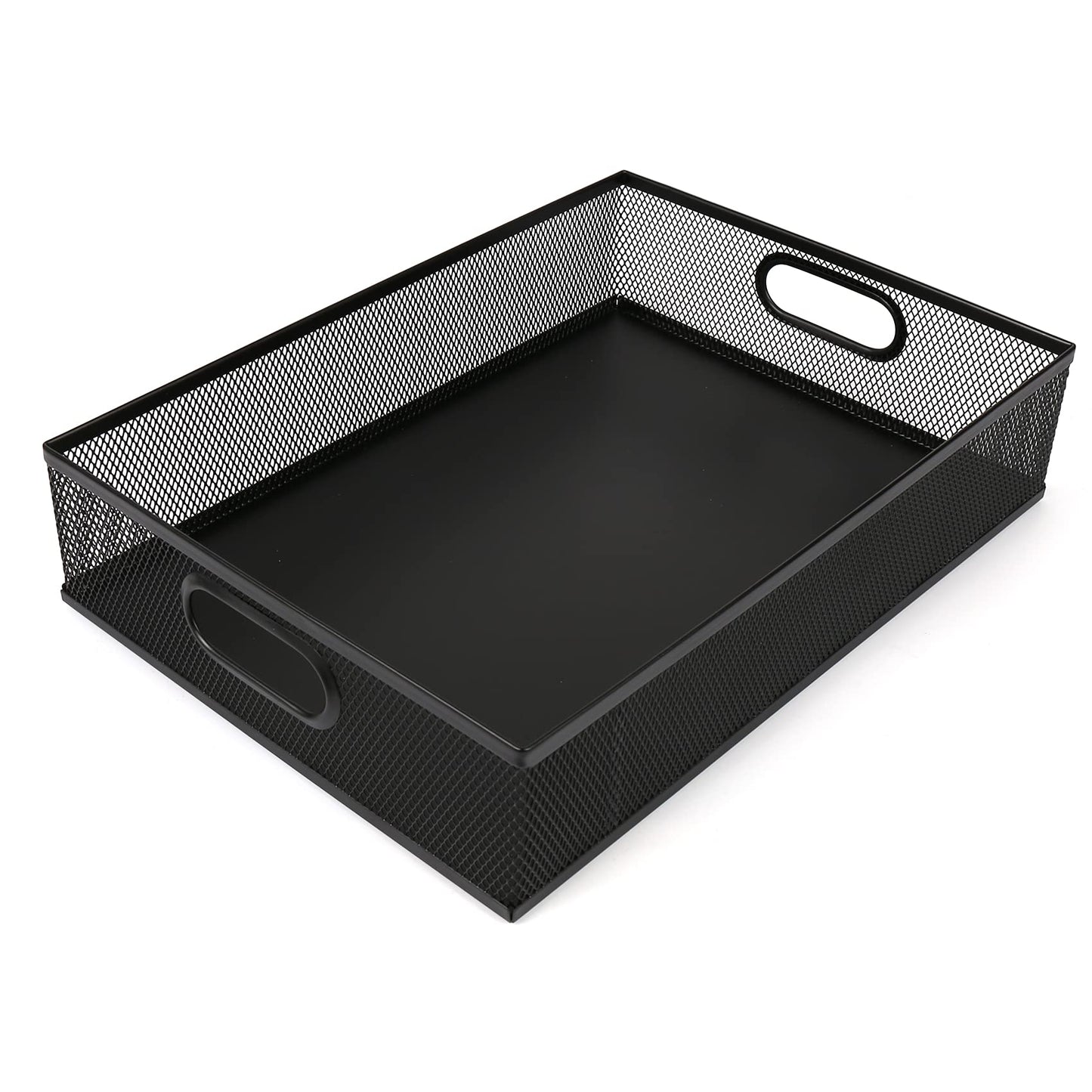 EsOfficce Desk Drawer Organizer, A4 Large Metal Mesh Desk Rrganizer Tray, Versatile Storage Box Set for Office Home Supplies,13 x 9 inches