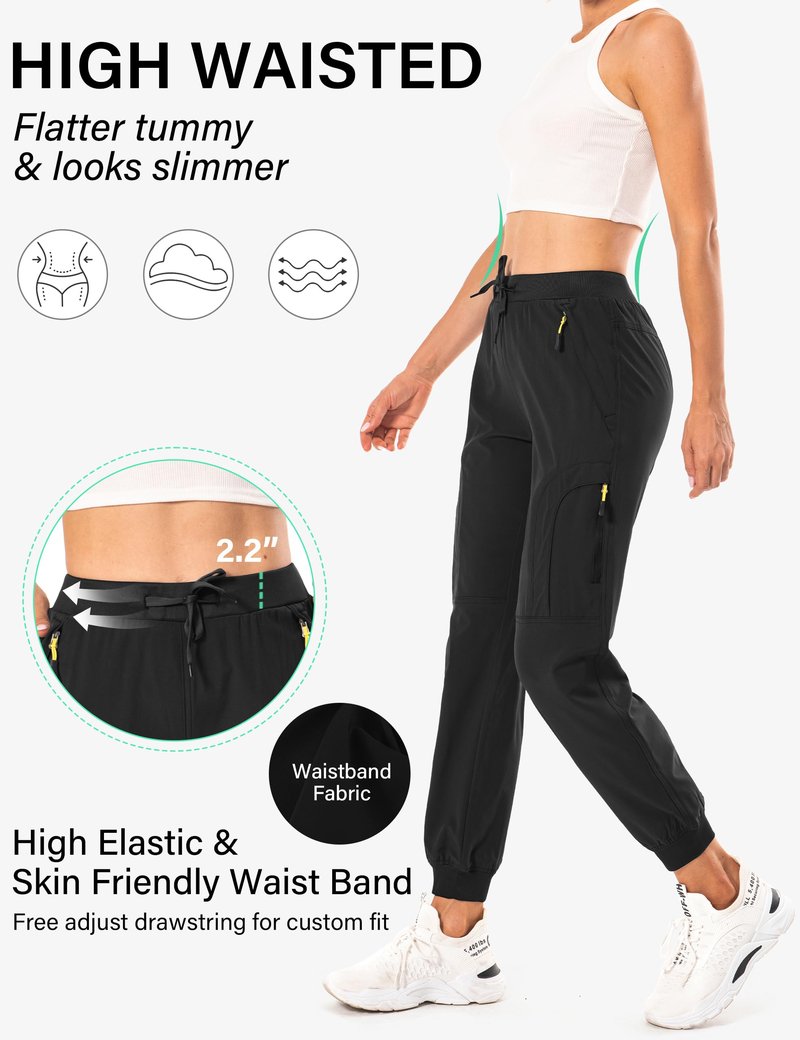 Toomett Women's Joggers Pants Sweatpants for Women Lounge Workout Jogging Outdoor Running Casual Track Pants with Pockets,2066,Black,S