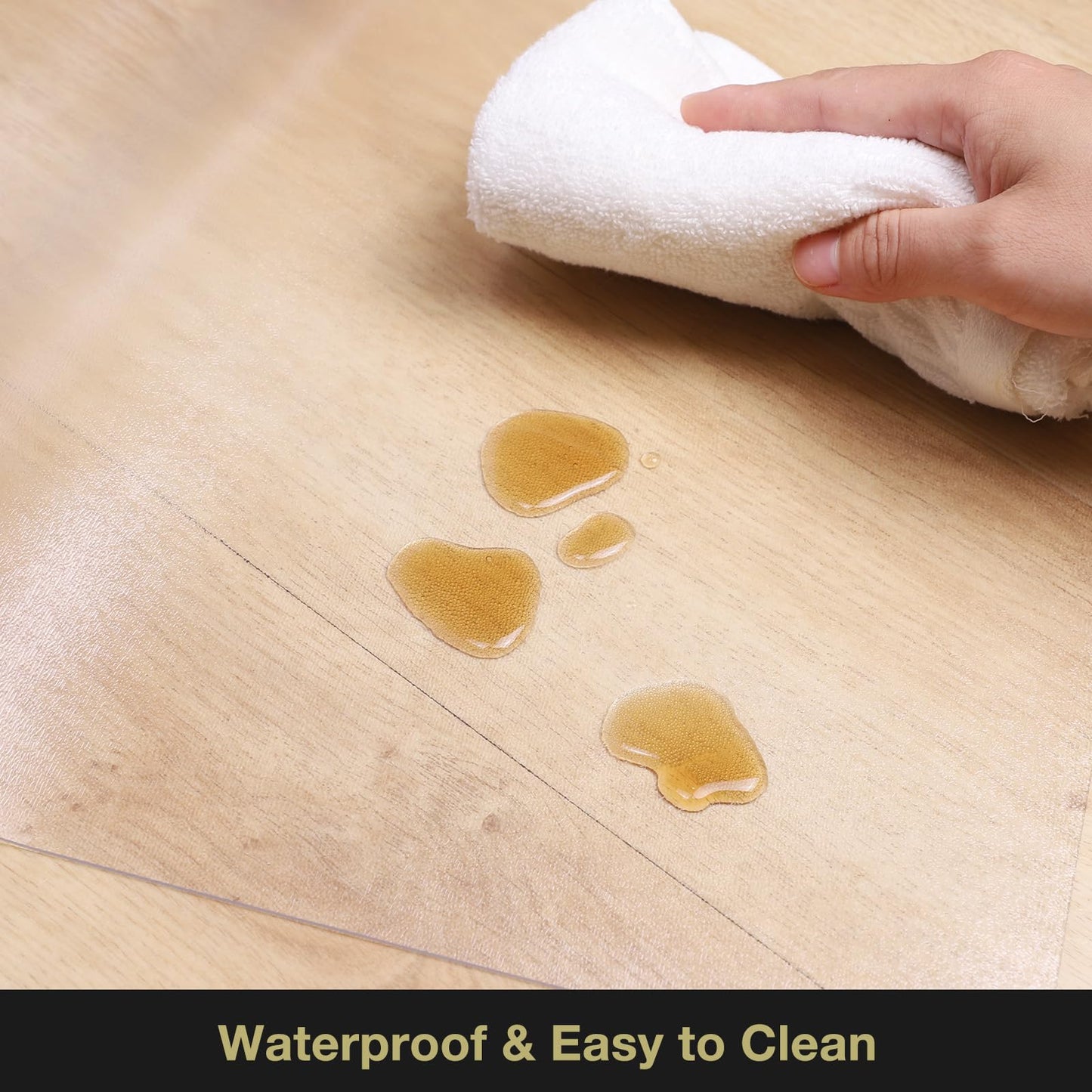 NENSIUM 36" x 36" Clear Area Mat for Hard Floor, Waterproof Thick PVC Floor Protetor for Home, No Scratch Durable Plastic Floor Mat for High Traffic Area