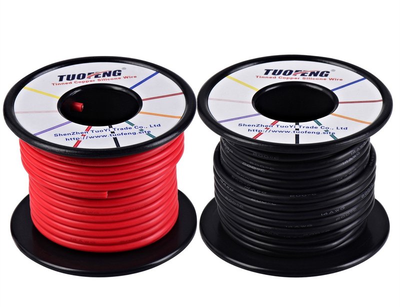 TUOFENG 14 AWG Wire, Soft and Flexible Silicone Insulated Wire 66 Feet [33 ft Black and 33 ft Red ] Stranded Wire High Temperature Resistance for RC Applications,Test Lead,Drones Battery