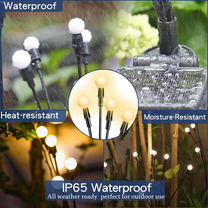 TONULAX Solar Garden Lights - Upgraded Solar Swaying Light, Sway by Wind, Outdoor Lights, Yard Patio Pathway Decoration, High Flexibility Iron Wire & Heavy Bulb Base, Warm White(10 Pack)