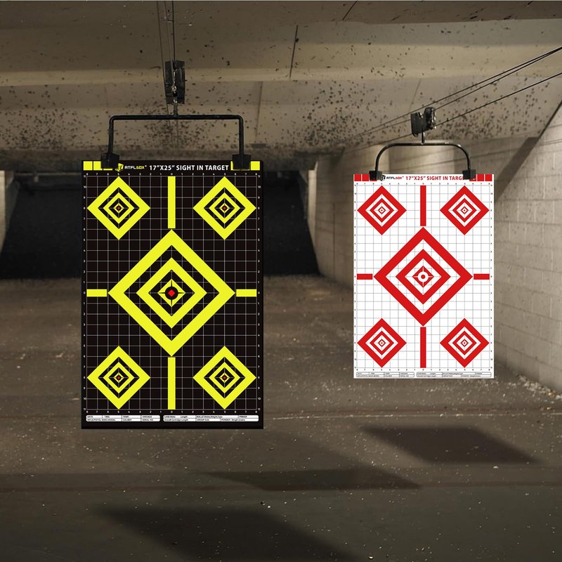 Atflbox Sight in Shooting Range Paper Target, 17X25 Inch High Visibility Target Paper for Indoor and Outdoor Shooting Practice, Suitable for Handgun, Pistol, Rifle, Airgun, Pellet BB Gun (25 Pack)