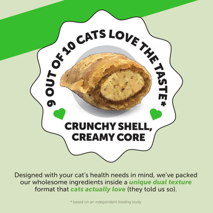 Cat Hairball Support Crunchy & Creamy Chews, Hairball Remedy Cat Treats, Furball Treatment, Supports Skin & Coat, Digestion, Vitamins & Hairball Medicine, Chicken (90-Day Supply)