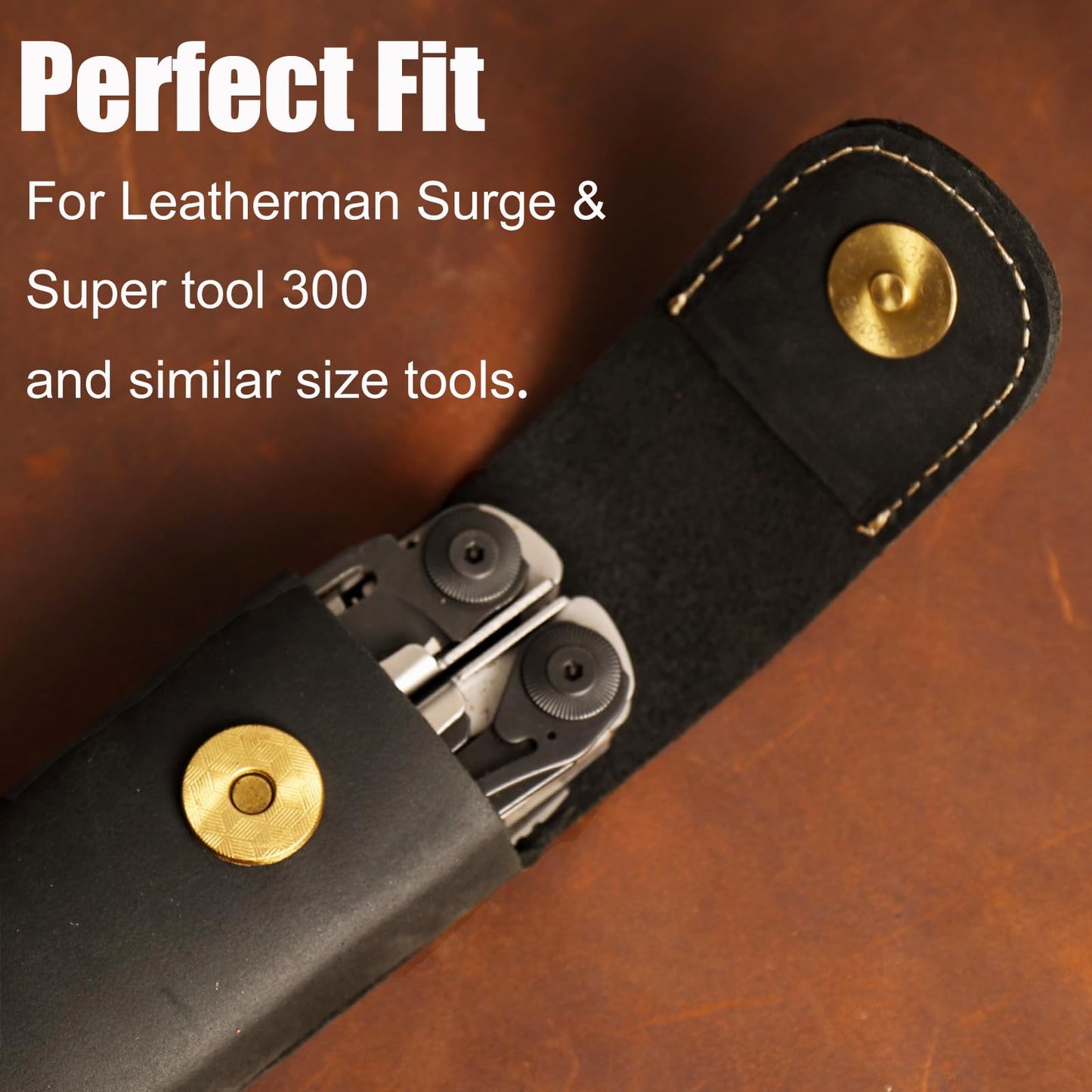 Topstache Leather Multitool Sheath for Belt - Multitool Holster for Belt - Leather Multitool Pouch - Leather Multitool Case for Belt - EDC Belt Organizer - Belt Loop Leather Multitool Holder, Black