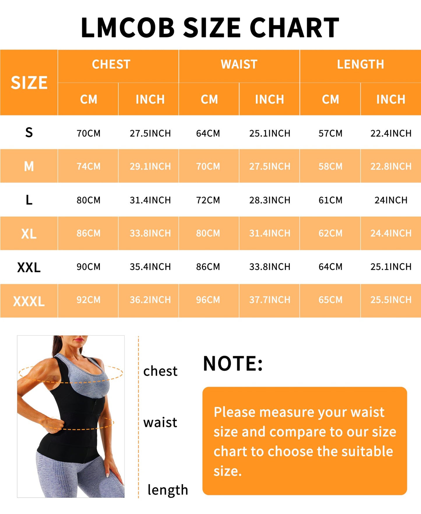 LMCOB Sauna Vest for Women Sauna Waist Trainer Vest Workout Sweat Vest with Zipper Heat Trapping Sauna Suits(LYBH20023-07-XXL)