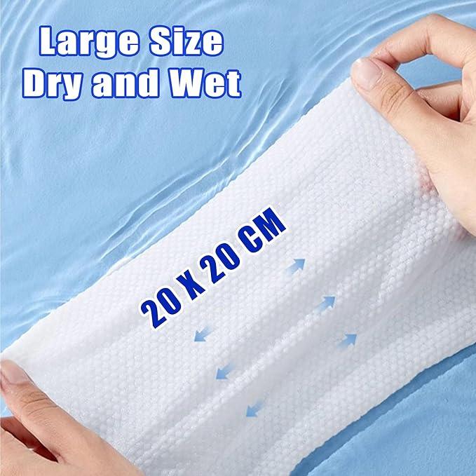 400 Count Disposable Face Towel, Dual-Textured Clean Wipes – Dry/Wet Use