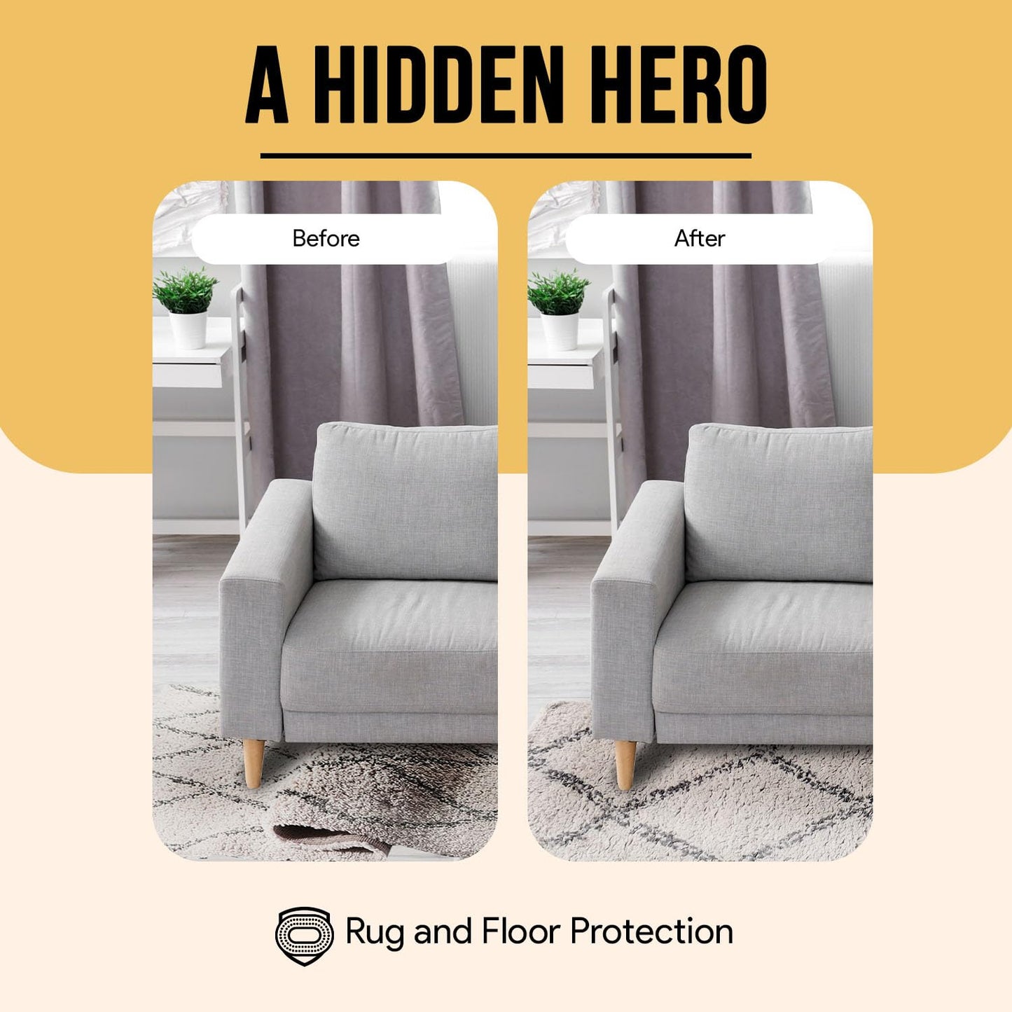 Premium Felt Rug Pad 4x6 Feet, Thick Rug Pads for Hardwood Floors, Laminate, Vinyl, Stone, Carpet & Tile, Under Rug Padding
