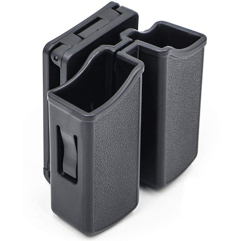 RioRand Magazine Pouch Double Magazine Holster Universal 9mm .40 Caliber Stack with 1.5-2 Inches Belt Clip Compatible with Most Pistol Clips
