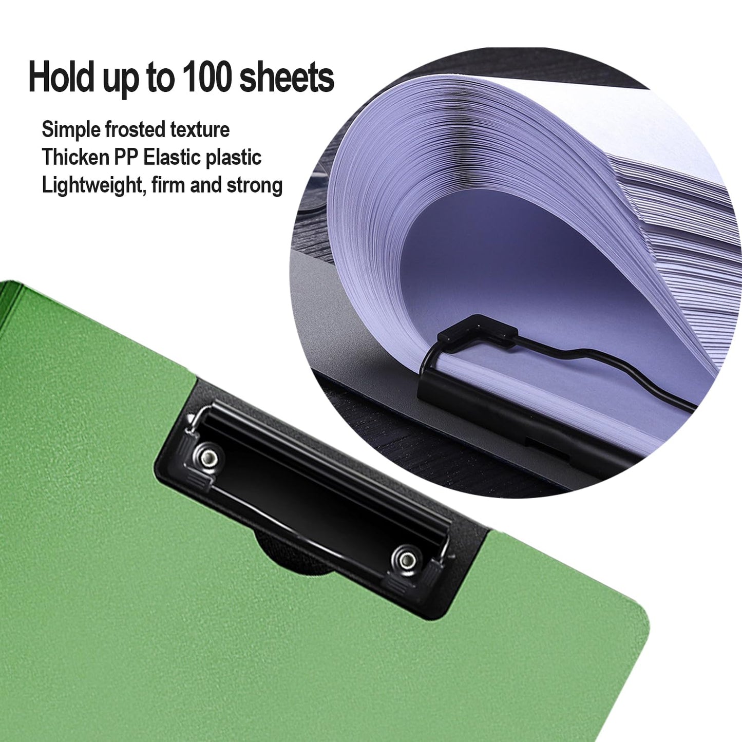 MUYICS 4 Pack Foldable Clipboards, A4 Clipboard Folder, Office Clipboard Folder with Double Clips Metal Clip, Storage Clipboards for Office, School or Medical Field(4 Colors)