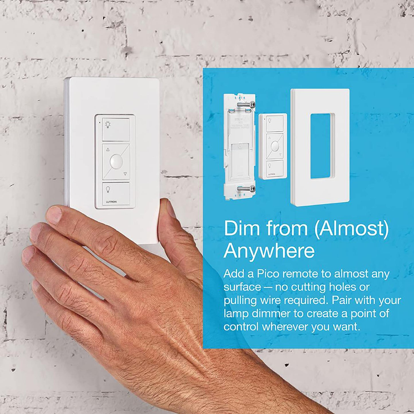 Lutron Caseta Smart Start Kit for Lamps, Plug-in Lamp Dimmer with Smart Bridge and Pico Remote, Compatible with Alexa, Apple HomeKit, and The Google Assistant | P-BDG-PKG1P | White