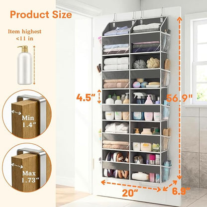 Over the Door Organizer 5 Tiers, Extra Large Behind Door Storage of 10