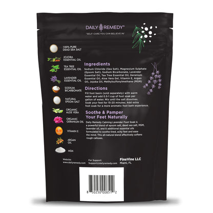 Tea Tree Oil Foot Soak with Epsom Salt - Made in USA - 16 Ounces