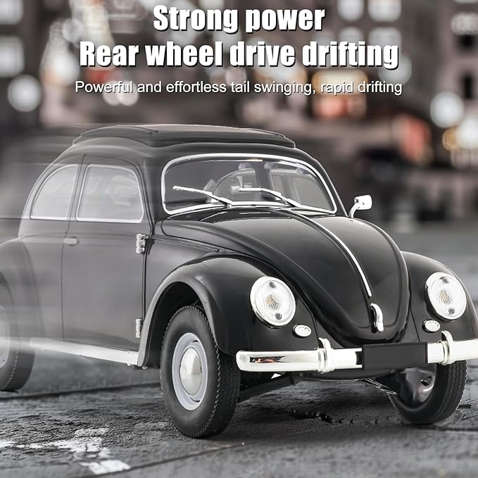Remote Control Car 1:16 Scale Classic Beetle Model Toys Car for Adults 2.4GHz 4CH RC Car Rear Wheel Drive with LED Ligjhts and Rechargeable Battery