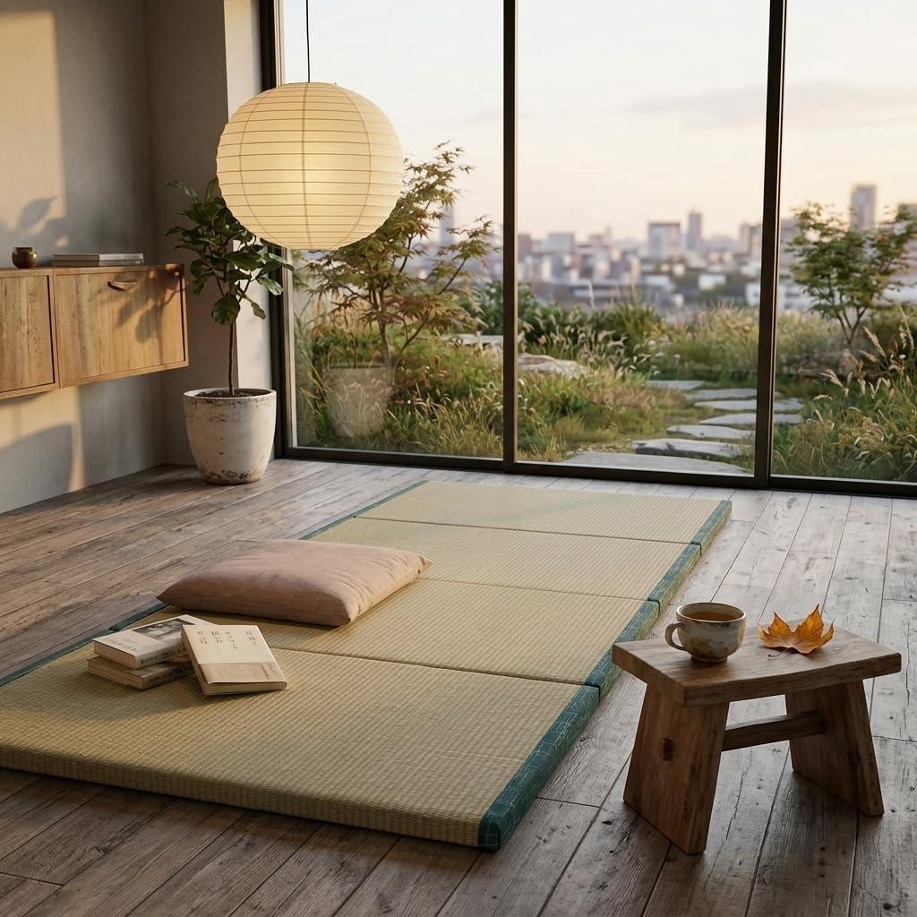 MustMat Tatami Futon Mattress Foldable Tatami Mat Twin Japanese Floor Mattress Rush Grass Floor Bed 35.4"x78.7"x1.2"(1 piece)