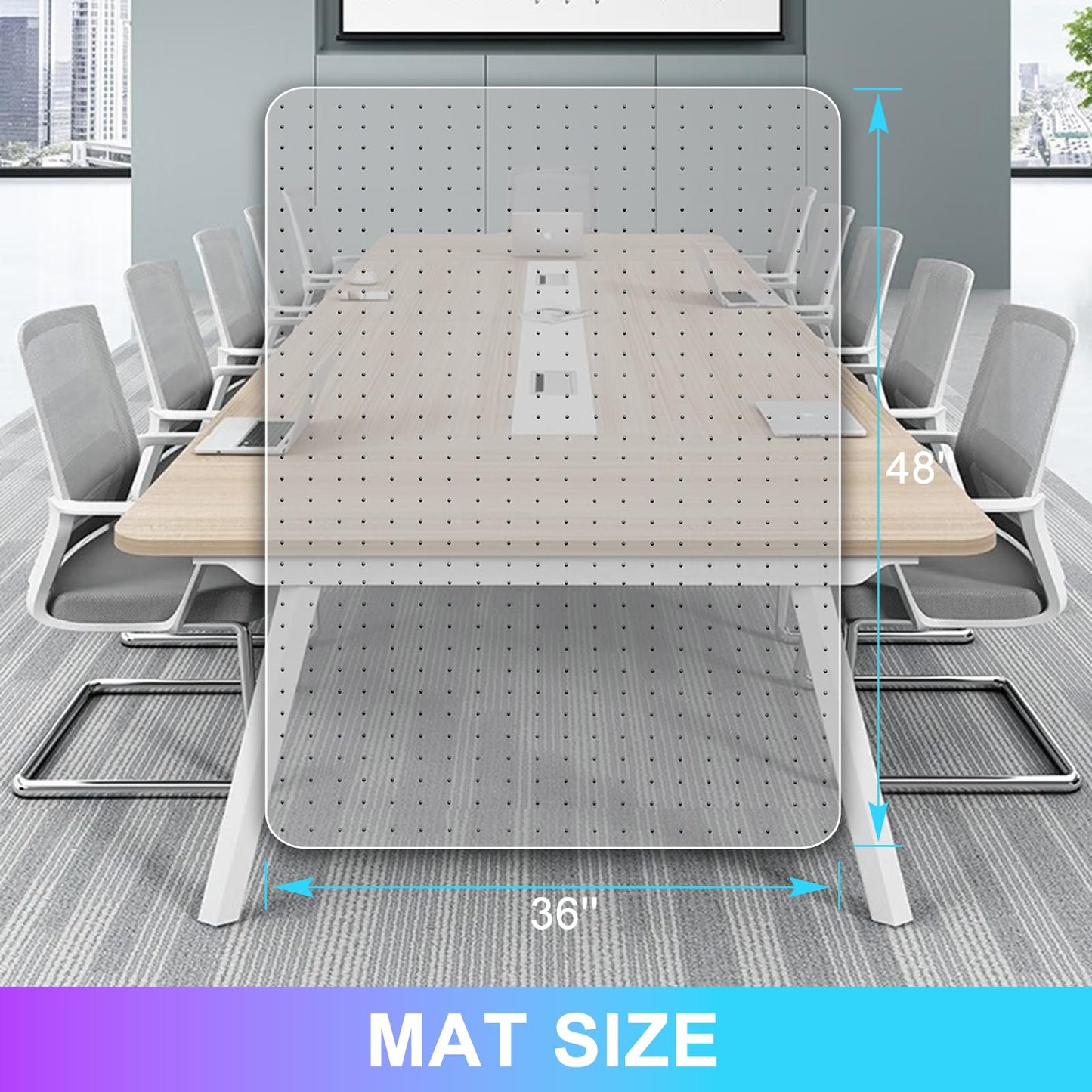 Vicwe Office Chair Mat for Carpet, 36''x 48'' Heavy Duty Chair Mat for Carpeted Floors, Easy Rolling Hard Mat for Office Chair on Carpets, Anti-Slip Carpet Protector Mat Clear,Ship Flat
