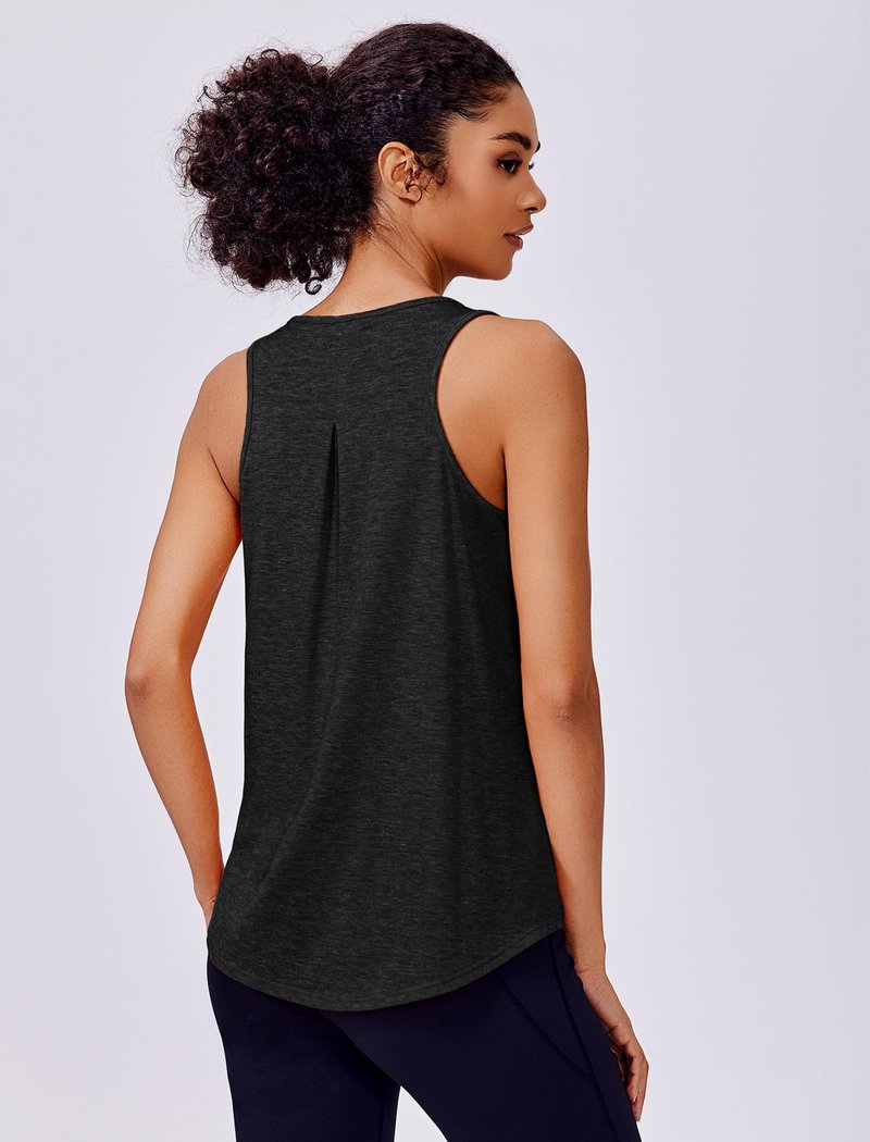 PINSPARK Womens Workout Tank Tops Loose Fit Gym Shirt Racerback Running Shirts Quick Dry Athletic Top Pack, Black/Light Grey M