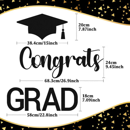 Epakh 2026 Graduation Party Decal Sign for Backdrop Letters Peel and Stick Graduation Sticker for Balloon Arch Decorations Party Sign Wall Decor(Black)