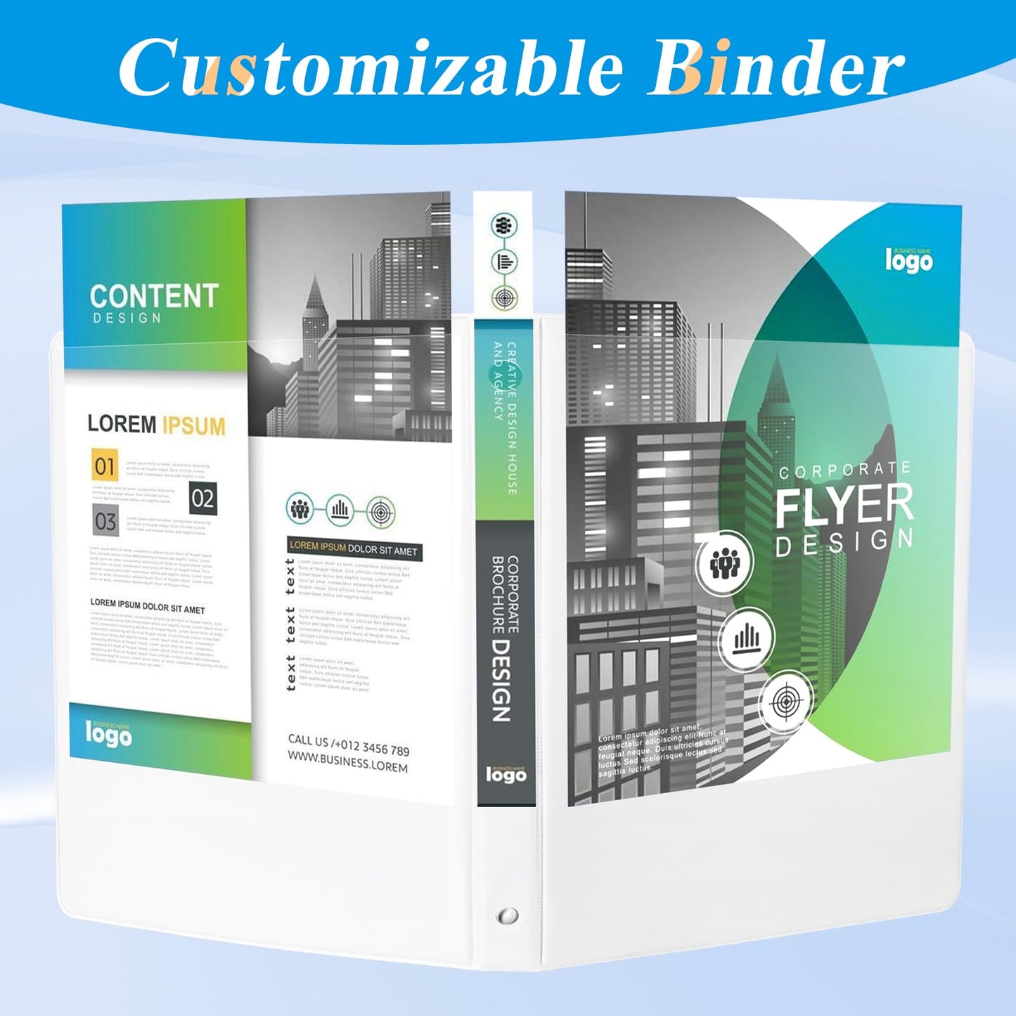 CIXILDTS 0.5-inch Round Ring Binder, Durable 1/2" 3 Ring Binder Fit Letter Size Paper, Presentation View Binders, White,12-Pack