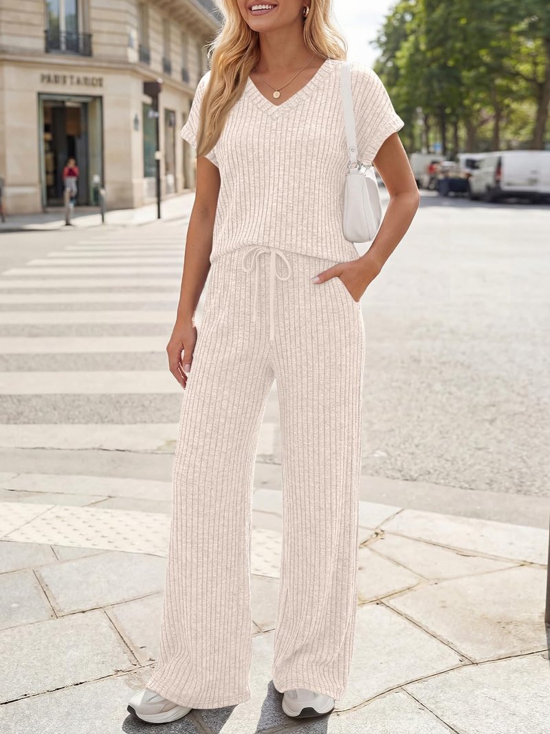 LILLUSORY Womens 2 Piece Lounge Sets 2026 Summer Vacation Outfits Airport Travel Resort Wear Beach Matching Spring Sweatsuit